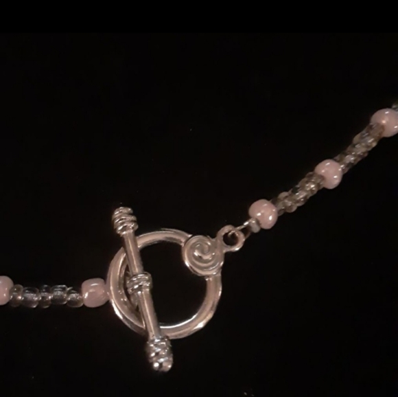 Handmade CRYSTAL ANGEL NECKLACE PINKS & SILVERTONES - Picture 5 of 6